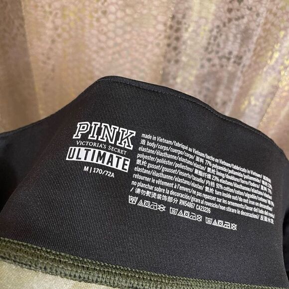 Victoria’s Secret Pink Ultimate Women’s Medium Animal Print Green Black Leggings - Picture 5 of 5